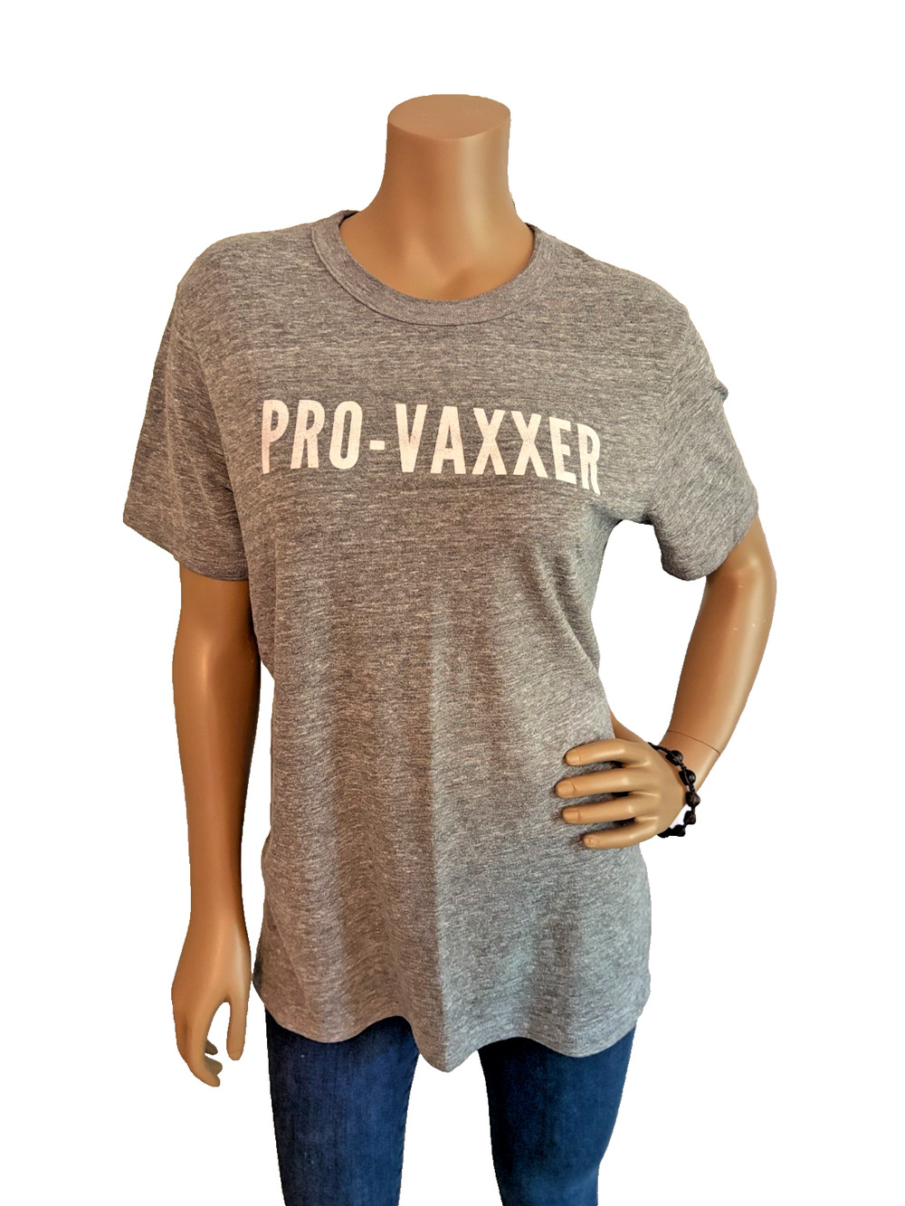 Pro Vaxxer T-Shirt Phenomenal Woman Action Campaign Large Gray Vaccination Tee